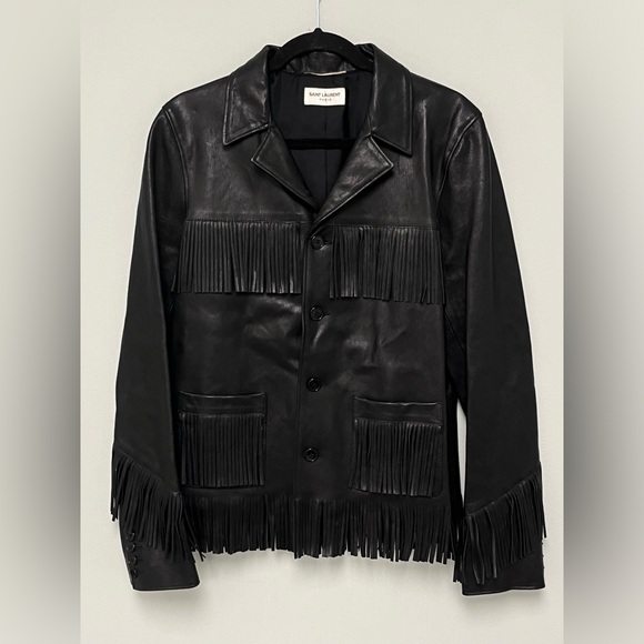 Saint Laurent YSL Hedi Slimane. L12 Curtis Fringe Jacket. Size small/medium - Picture 14 of 16
